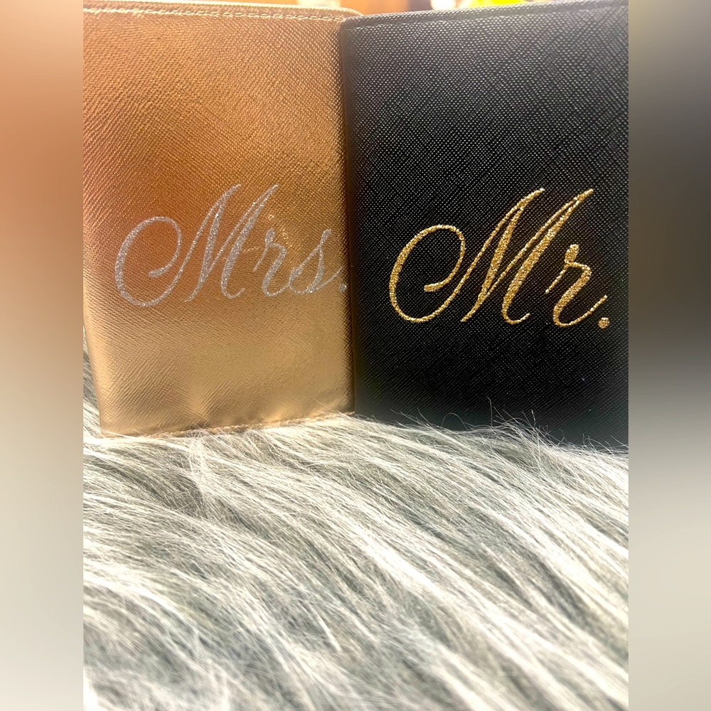 Mr. and Mrs. passport holder set.